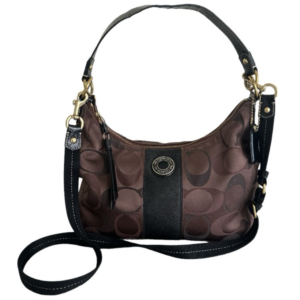 Coach Brown Tan Convertible Crossbody Signature Boho Bag G1294 F20042